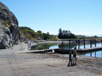 Fleming Beach showing climbing rocks